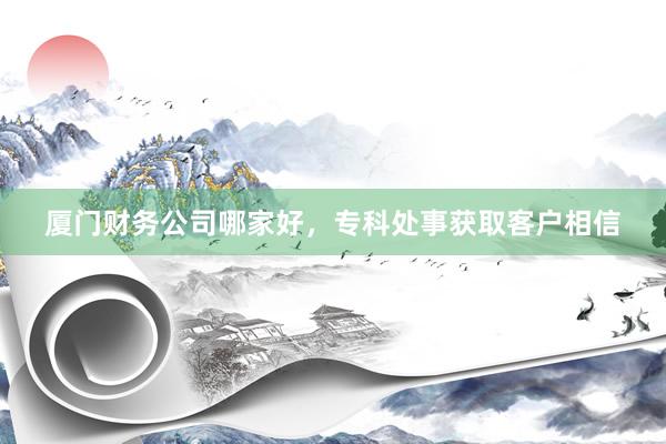 厦门财务公司哪家好，专科处事获取客户相信